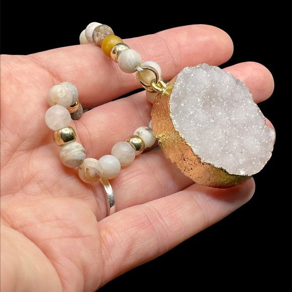 Anthropology stone necklace